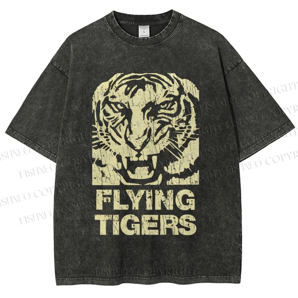 Unisex Flying Tigers Printed Washed Tee