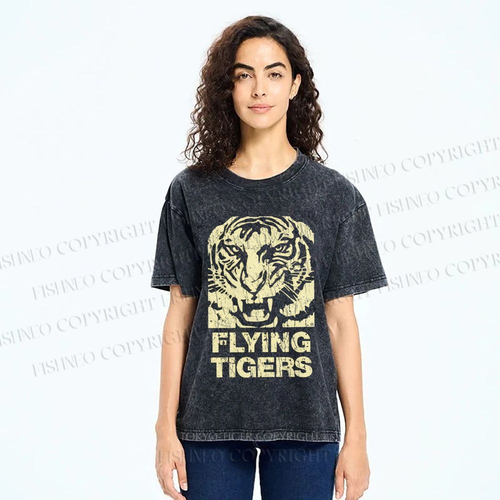 Unisex Flying Tigers Printed Washed Tee