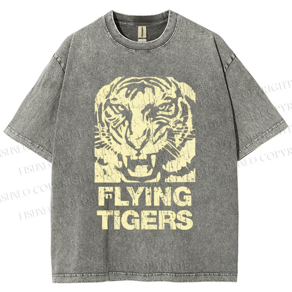 Unisex Flying Tigers Printed Washed Tee