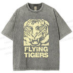 Unisex Flying Tigers Printed Washed Tee