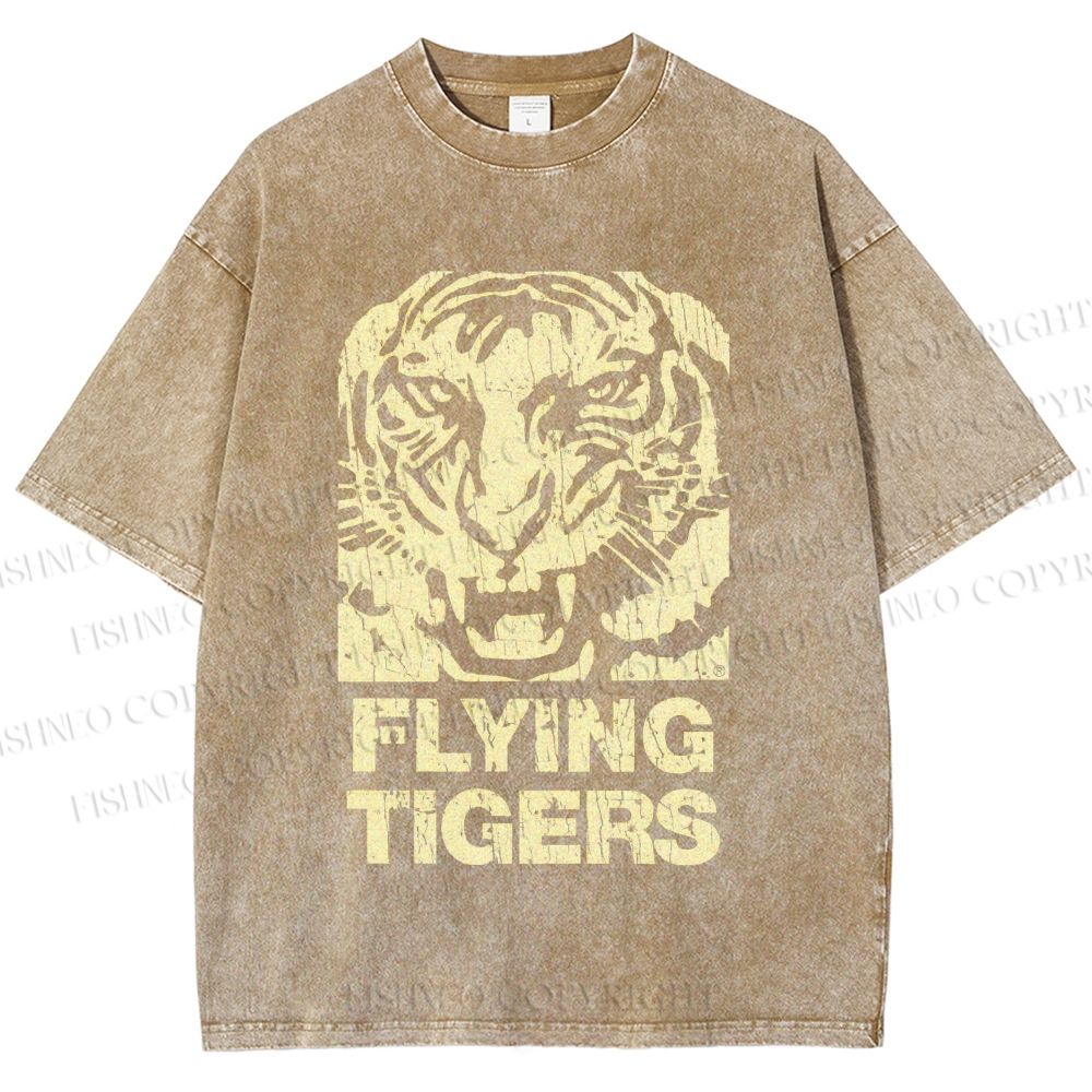 Unisex Flying Tigers Printed Washed Tee