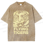 Unisex Flying Tigers Printed Washed Tee