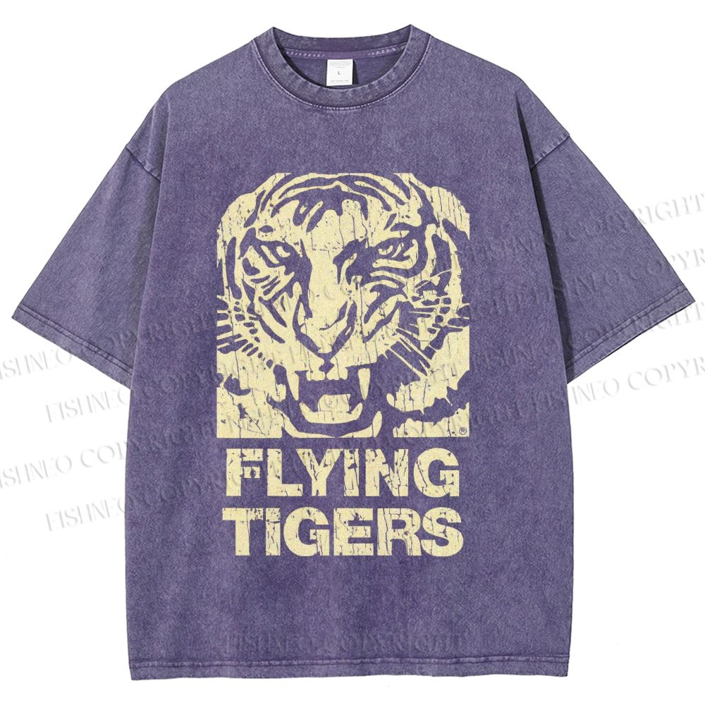 Unisex Flying Tigers Printed Washed Tee