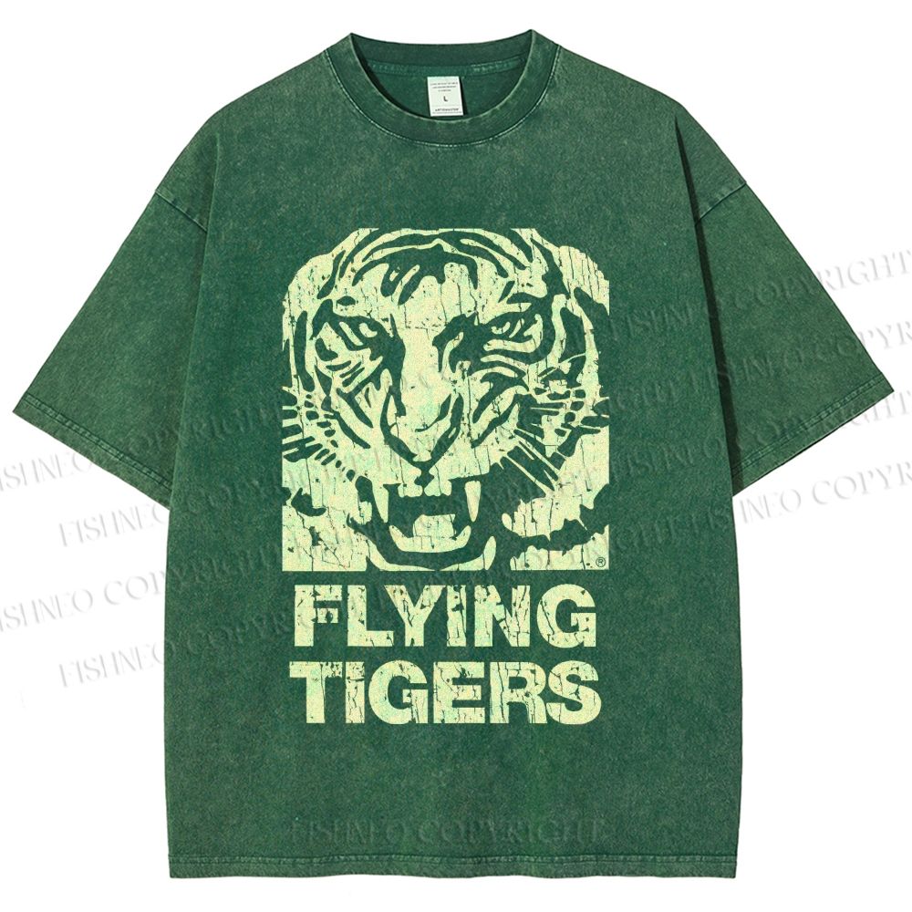 Unisex Flying Tigers Printed Washed Tee