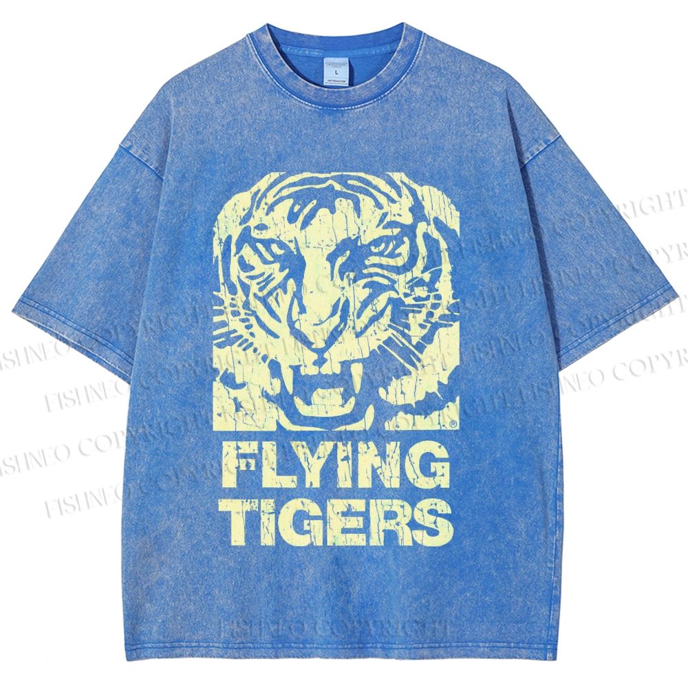 Unisex Flying Tigers Printed Washed Tee