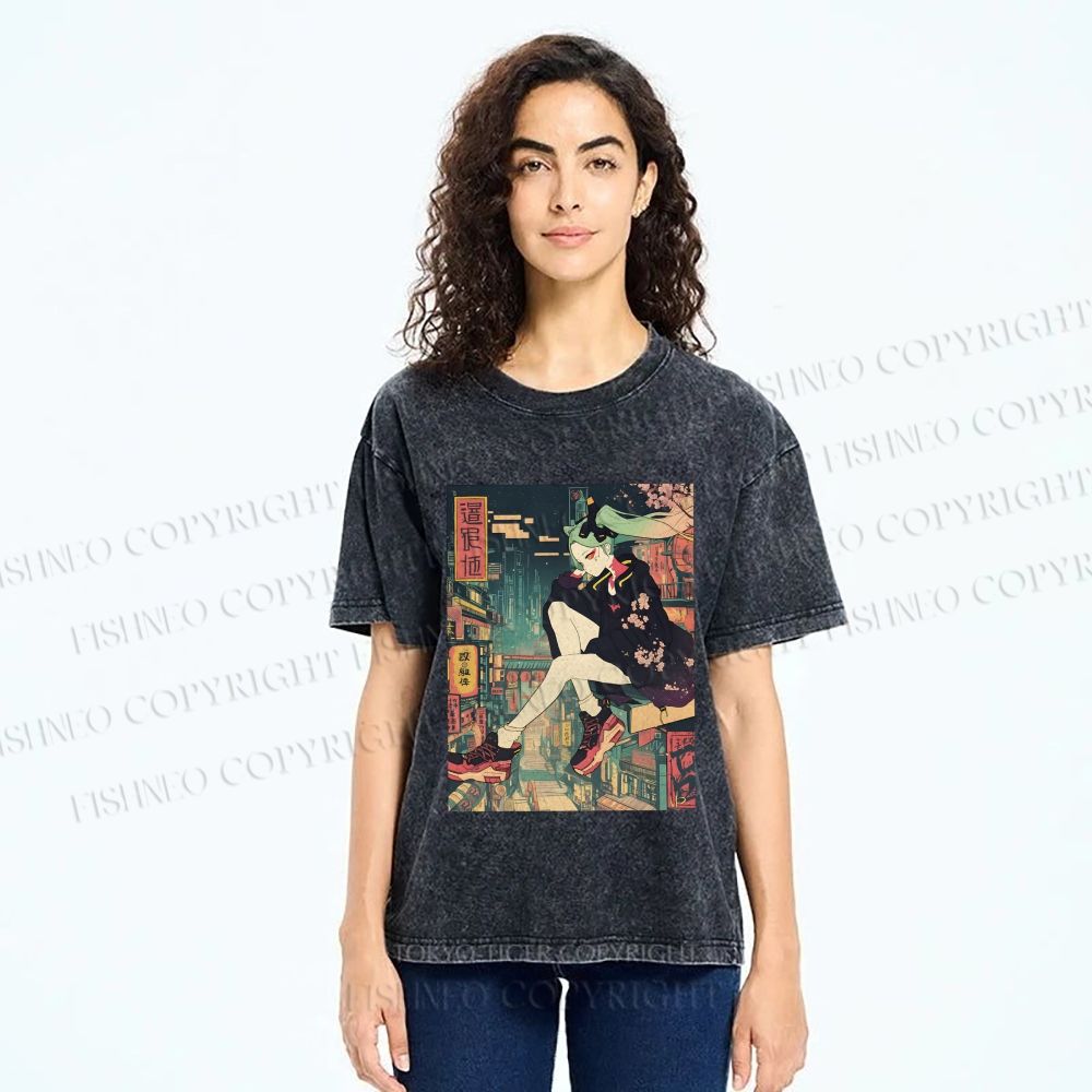 Unisex Lucy Printed Washed Tee