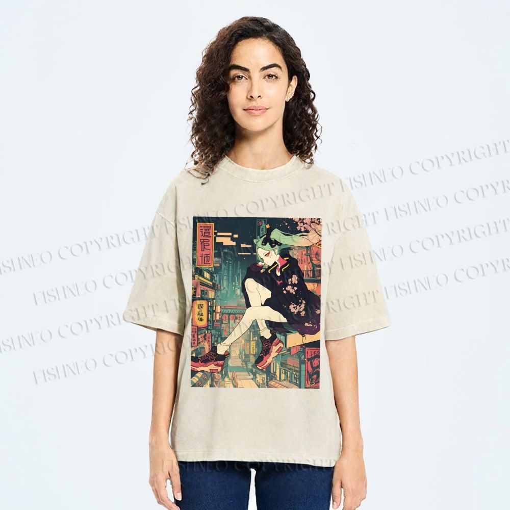 Unisex Lucy Printed Washed Tee