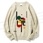 Unisex Bauhaus Geometry Printed Sweatshirt