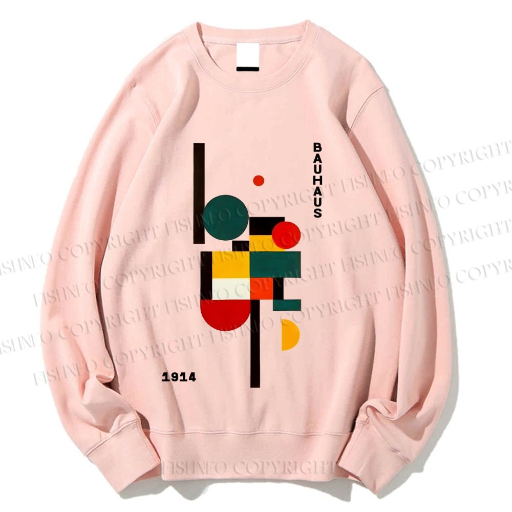 Unisex Bauhaus Geometry Printed Sweatshirt