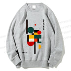 Unisex Bauhaus Geometry Printed Sweatshirt