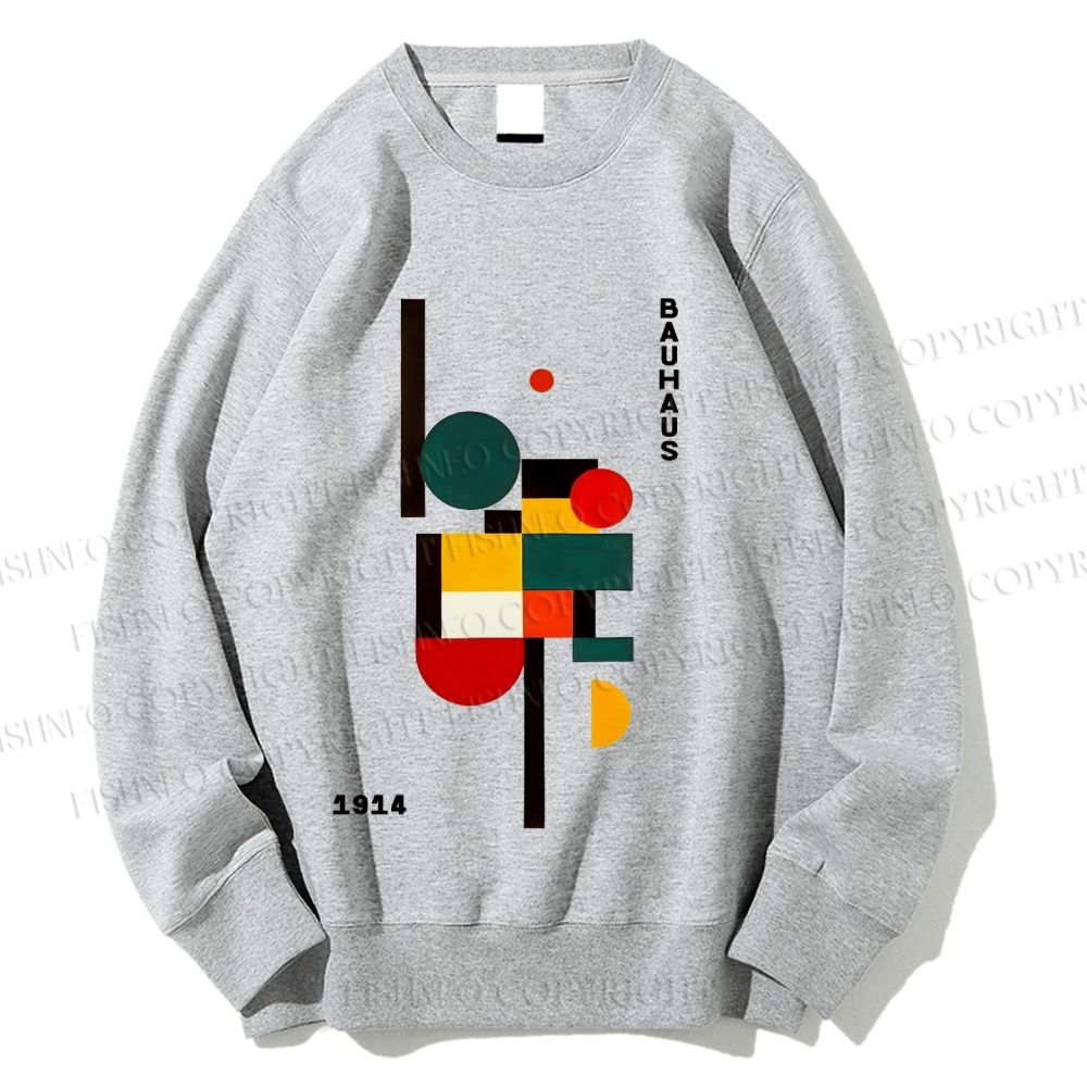 Unisex Bauhaus Geometry Printed Sweatshirt