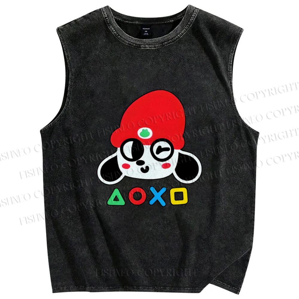 Unisex PaRappa the Rapper Printed Washed Tank Top