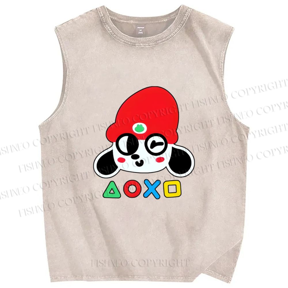 Unisex PaRappa the Rapper Printed Washed Tank Top
