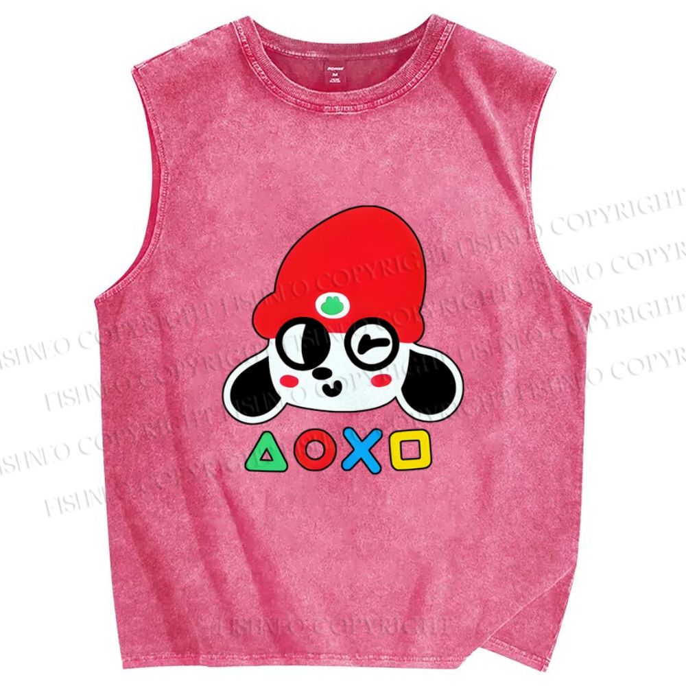 Unisex PaRappa the Rapper Printed Washed Tank Top