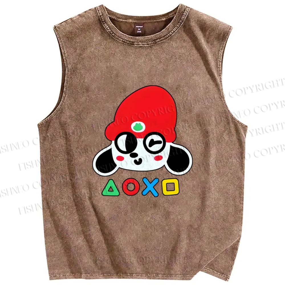 Unisex PaRappa the Rapper Printed Washed Tank Top