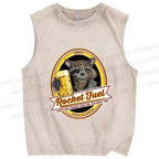 Unisex Rocket Fuel Printed Washed Tank Top