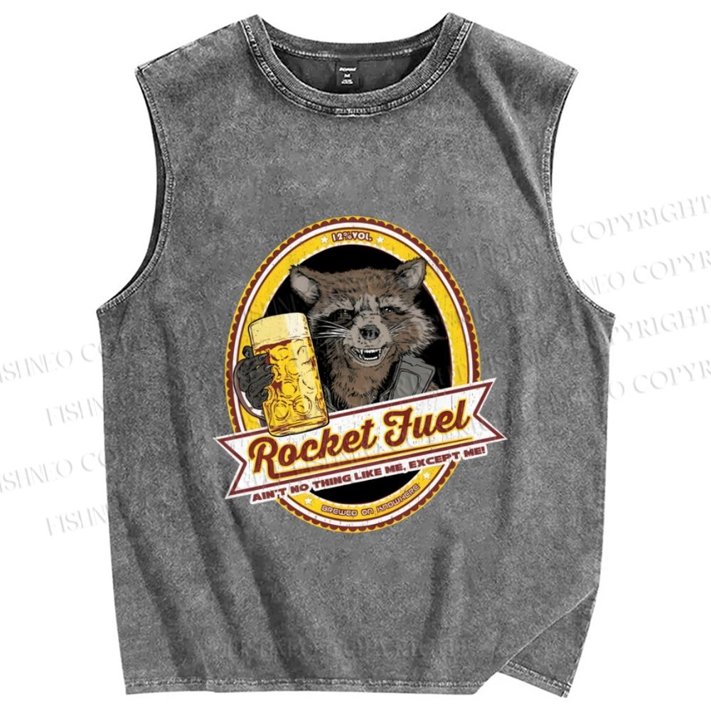 Unisex Rocket Fuel Printed Washed Tank Top
