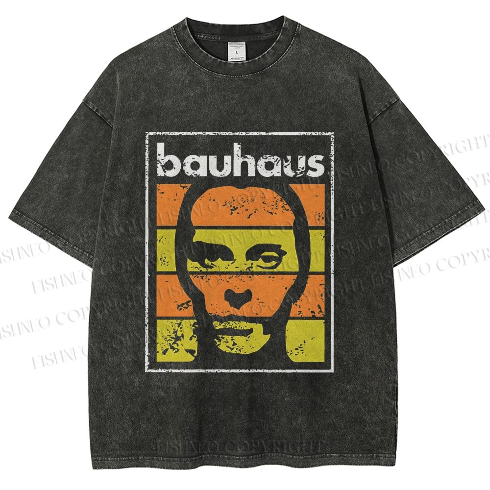 Unisex Bauhaus Band Printed Washed Tee