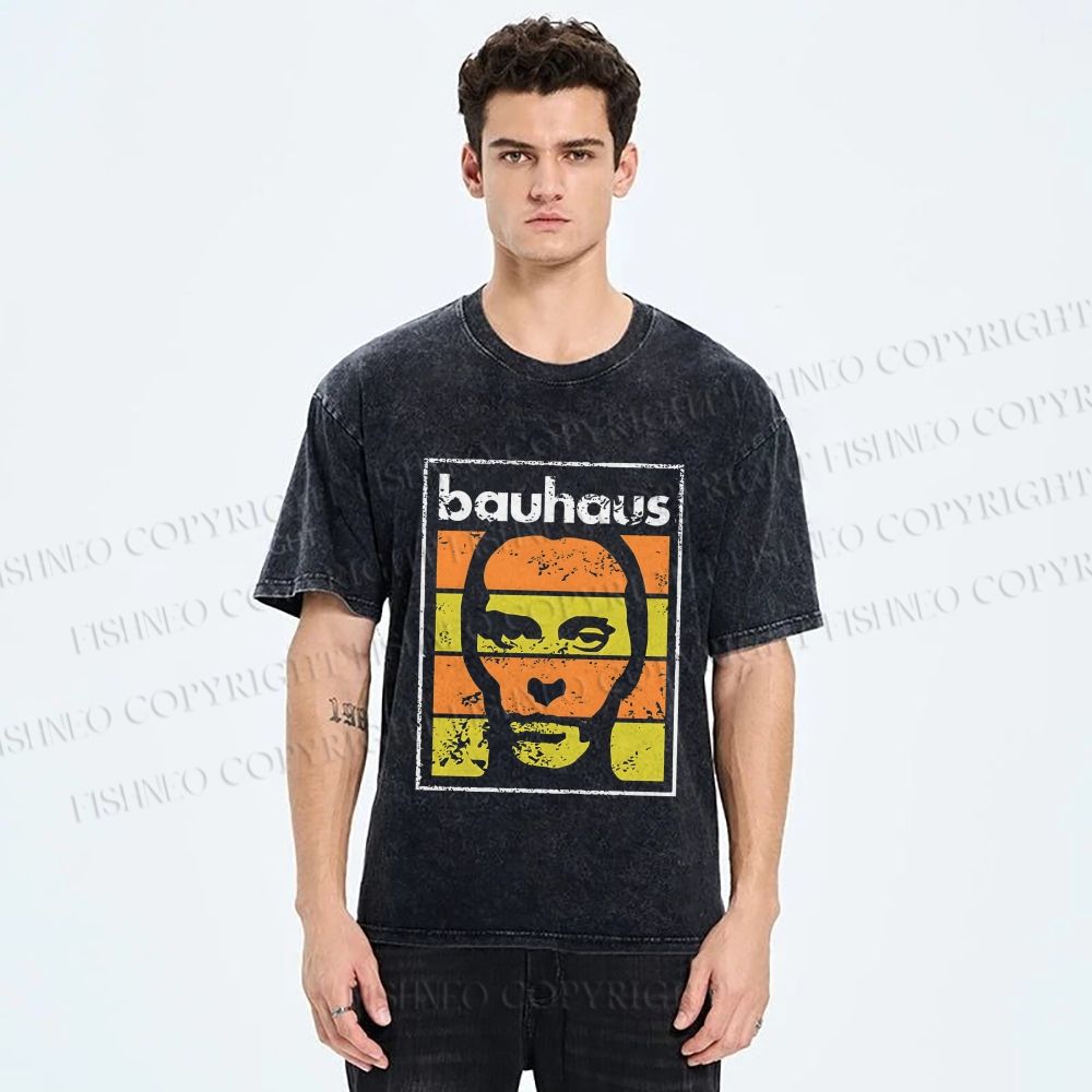 Unisex Bauhaus Band Printed Washed Tee
