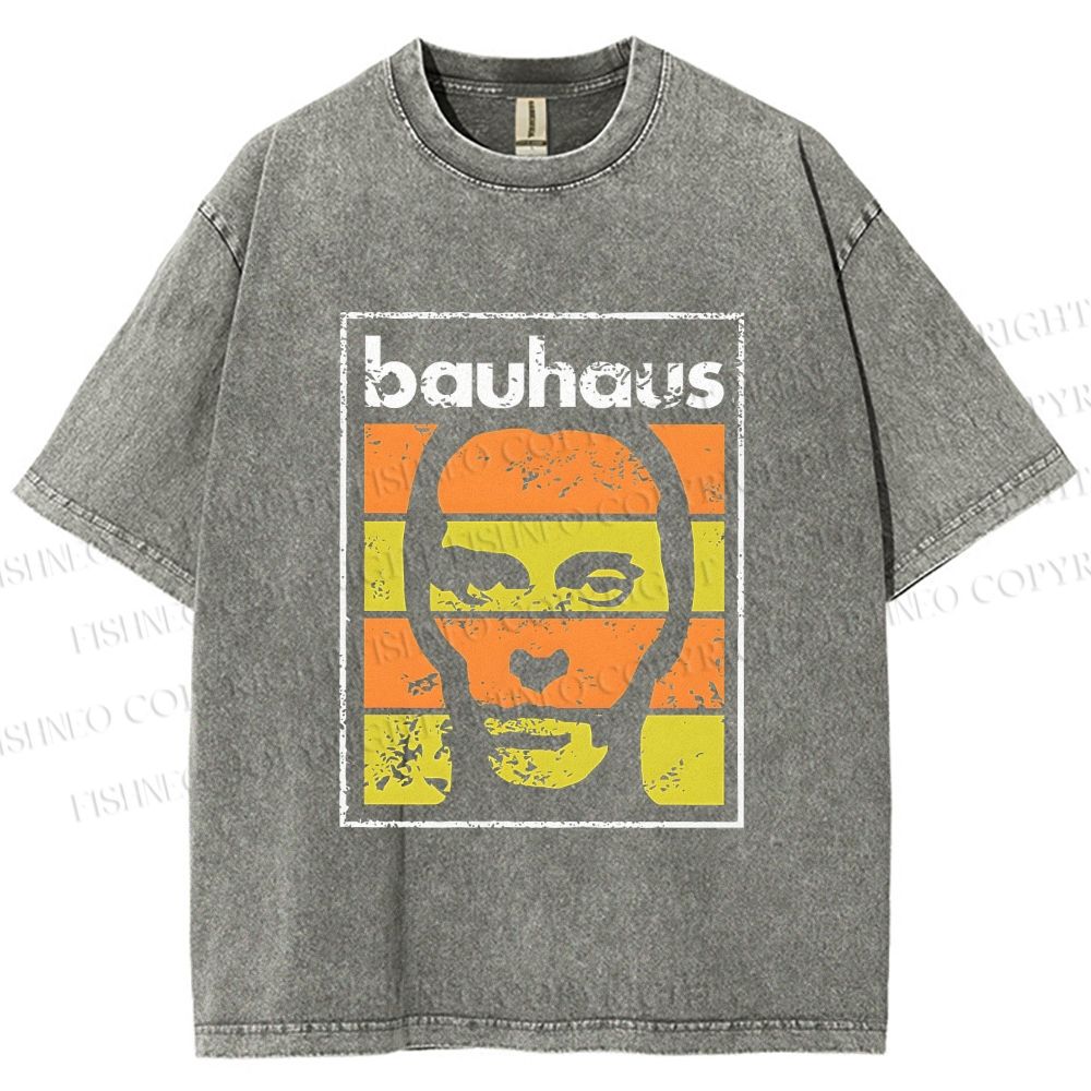 Unisex Bauhaus Band Printed Washed Tee