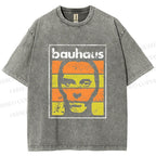 Unisex Bauhaus Band Printed Washed Tee