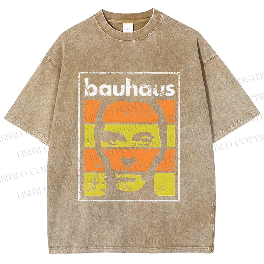 Unisex Bauhaus Band Printed Washed Tee