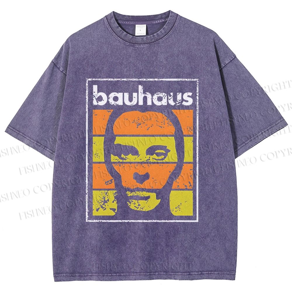Unisex Bauhaus Band Printed Washed Tee