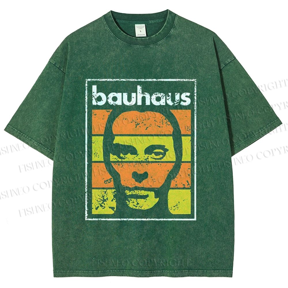 Unisex Bauhaus Band Printed Washed Tee