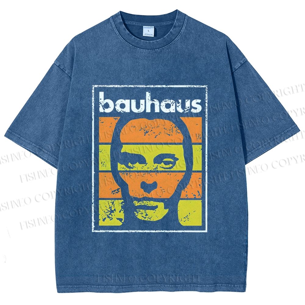 Unisex Bauhaus Band Printed Washed Tee
