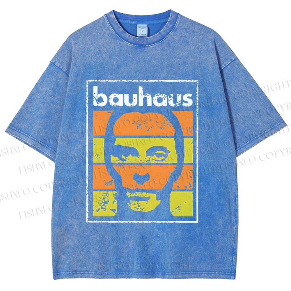 Unisex Bauhaus Band Printed Washed Tee