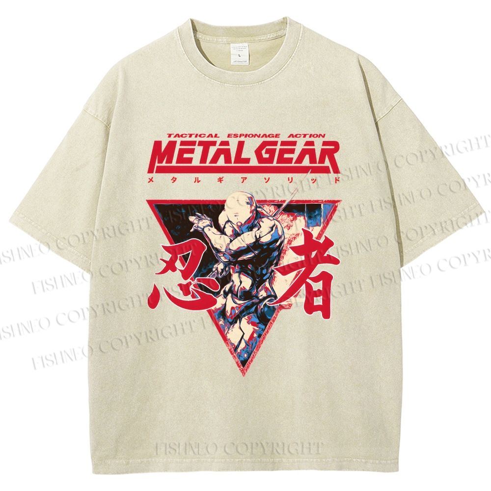Unisex Metal Gear Solid Cyborg Ninja Printed Washed Tee