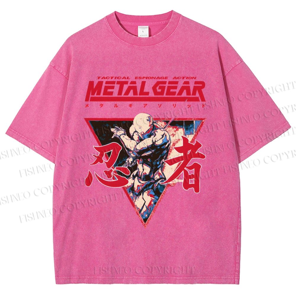 Unisex Metal Gear Solid Cyborg Ninja Printed Washed Tee