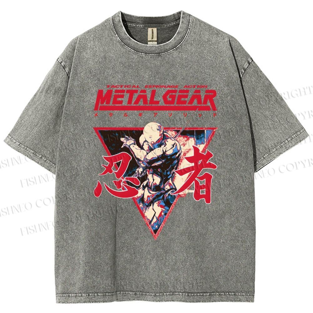 Unisex Metal Gear Solid Cyborg Ninja Printed Washed Tee