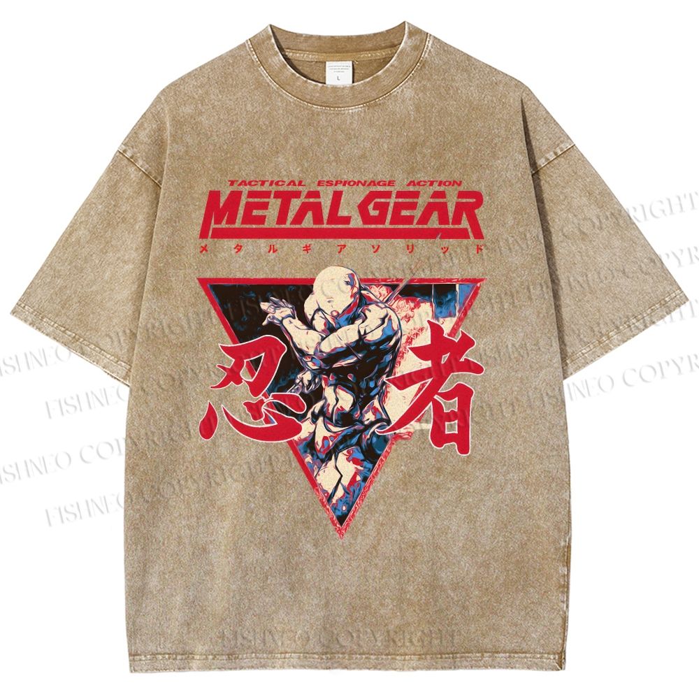 Unisex Metal Gear Solid Cyborg Ninja Printed Washed Tee