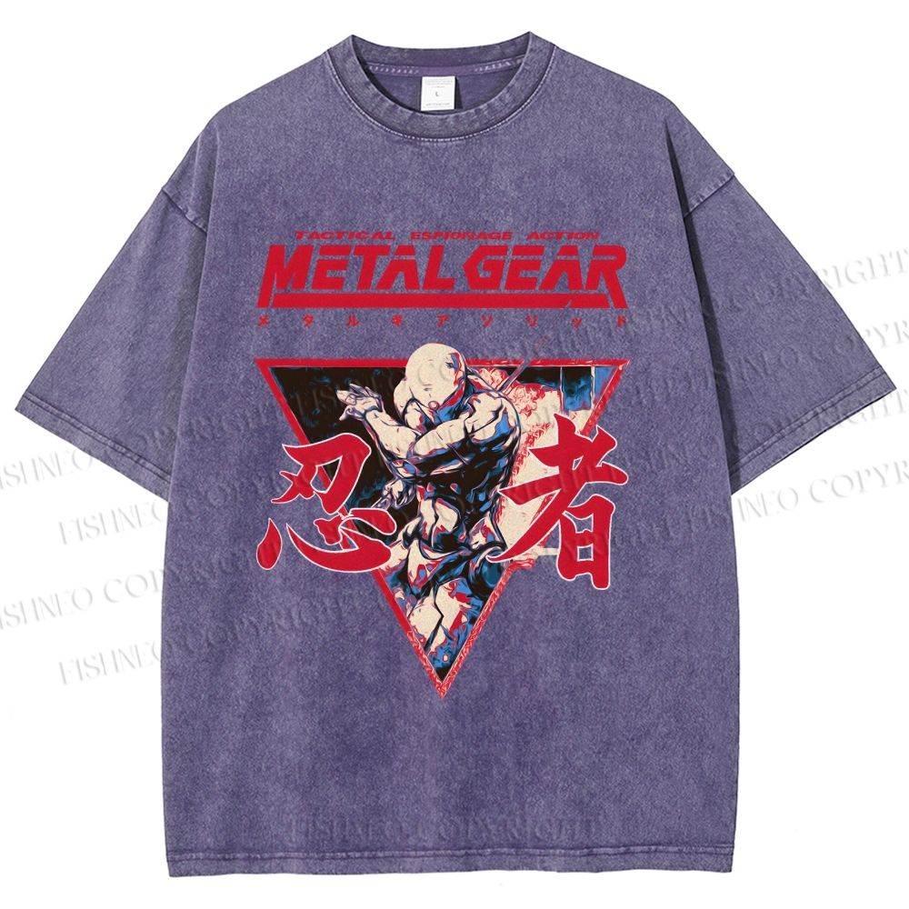 Unisex Metal Gear Solid Cyborg Ninja Printed Washed Tee