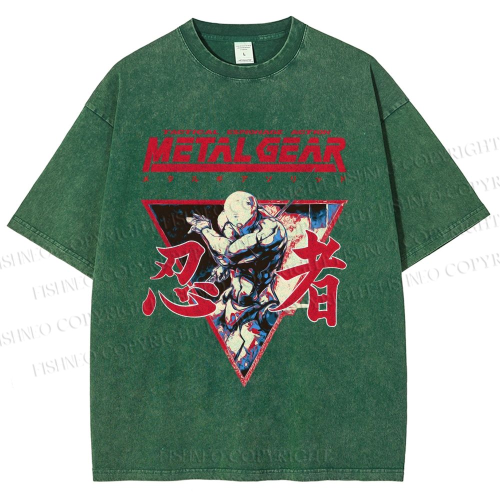 Unisex Metal Gear Solid Cyborg Ninja Printed Washed Tee
