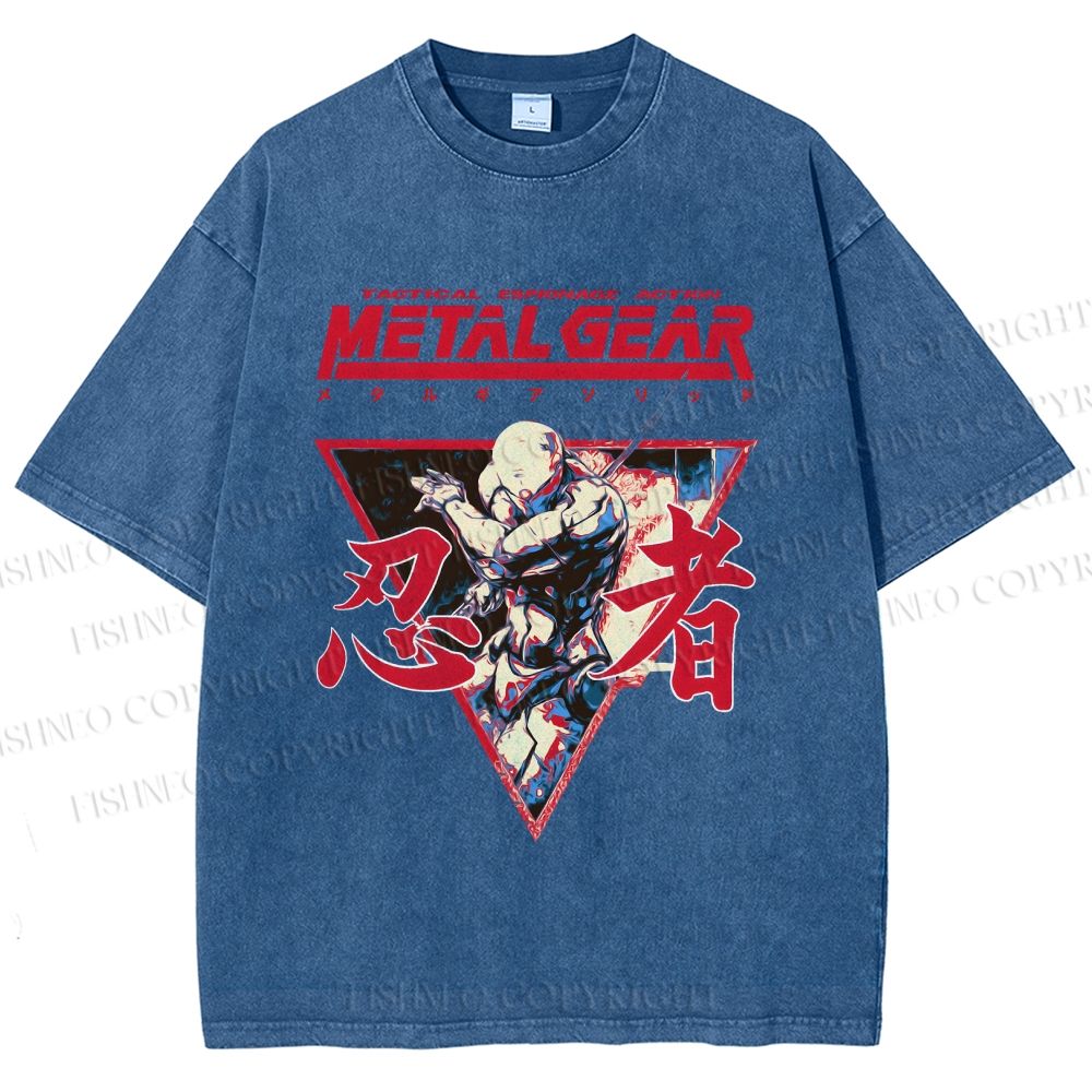 Unisex Metal Gear Solid Cyborg Ninja Printed Washed Tee