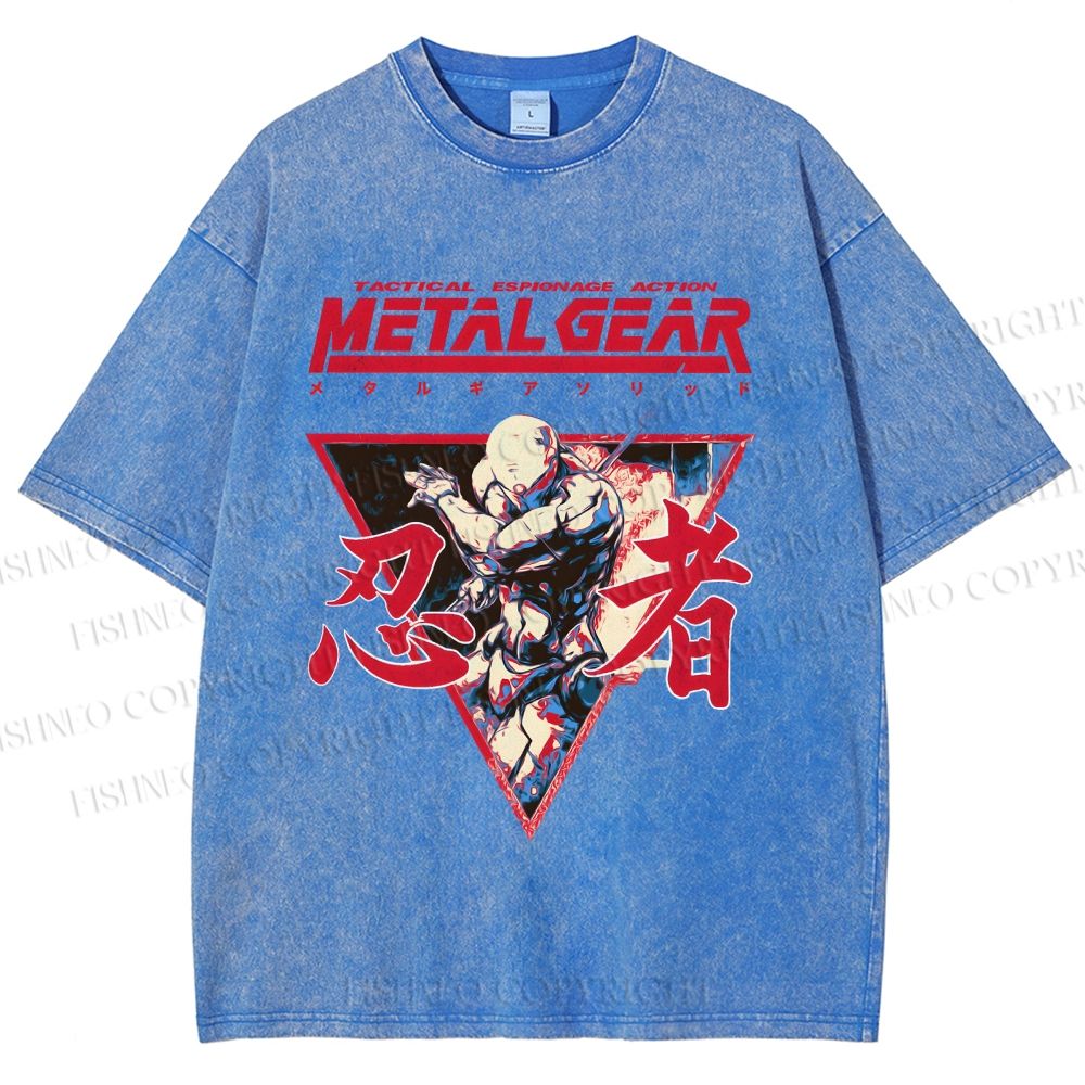 Unisex Metal Gear Solid Cyborg Ninja Printed Washed Tee