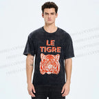 Unisex Le Tiger Printed Washed Tee
