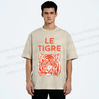 Unisex Le Tiger Printed Washed Tee