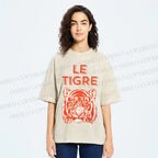 Unisex Le Tiger Printed Washed Tee