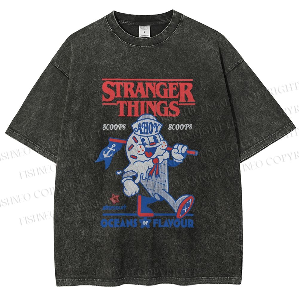 Unisex Stranger Things Printed Washed Tee