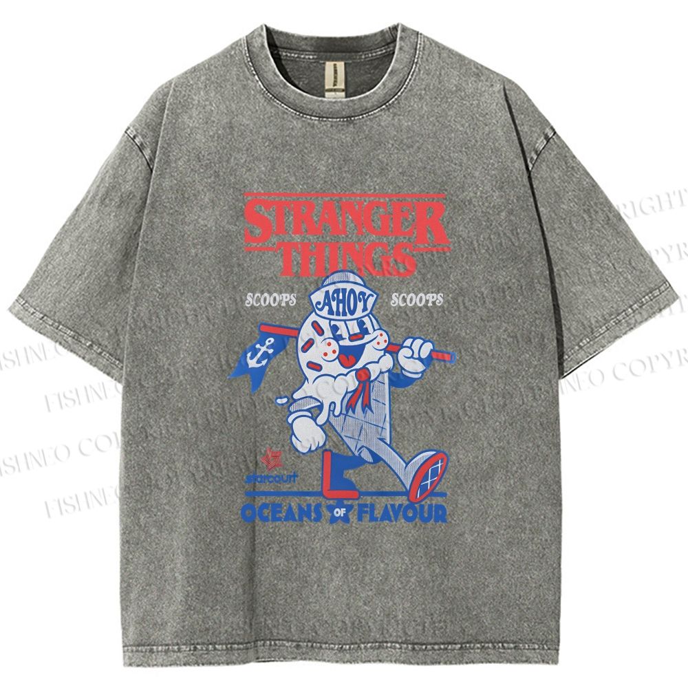 Unisex Stranger Things Printed Washed Tee