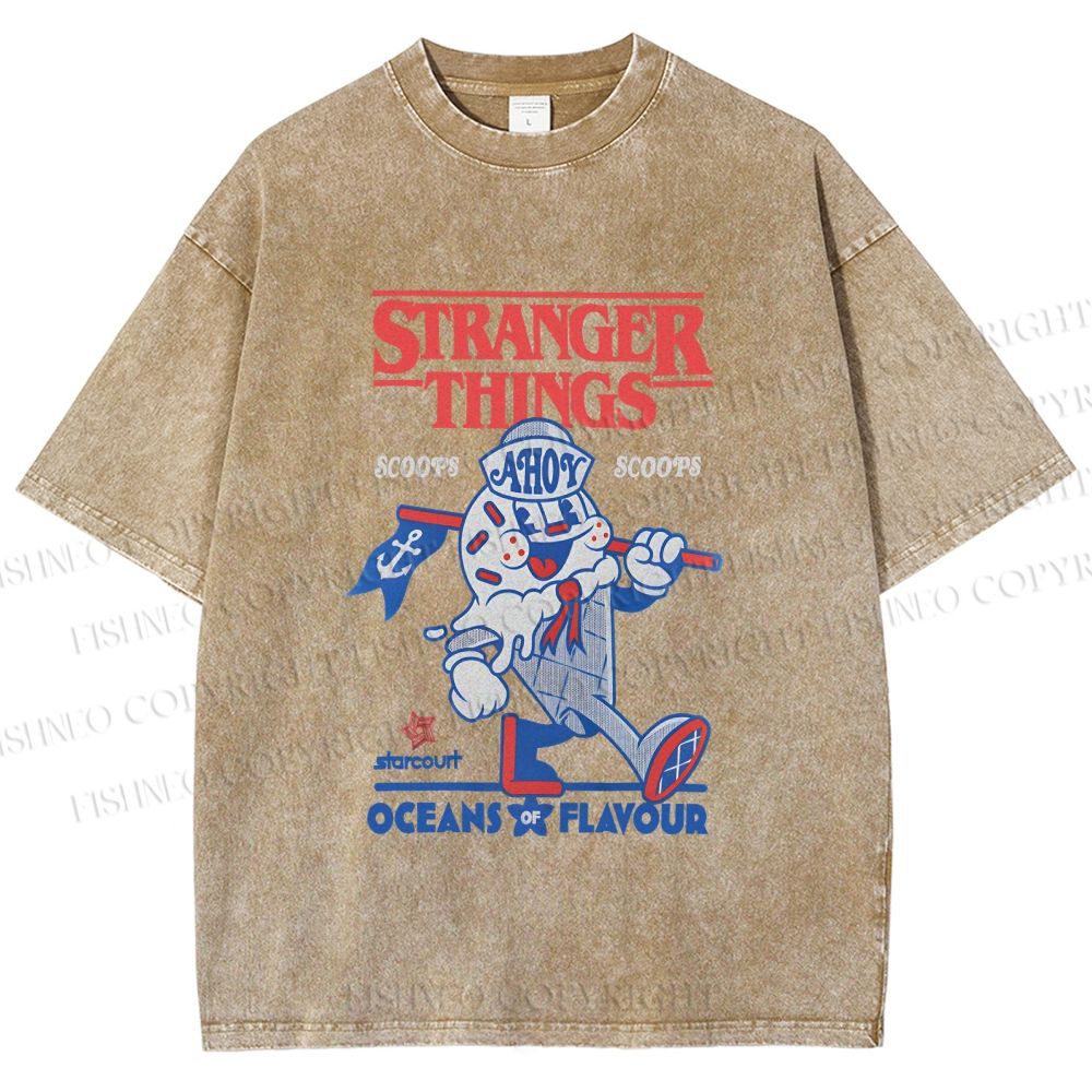 Unisex Stranger Things Printed Washed Tee