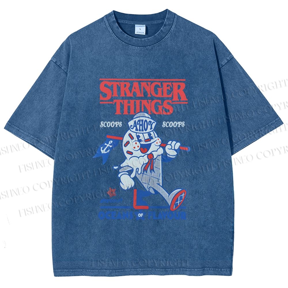 Unisex Stranger Things Printed Washed Tee