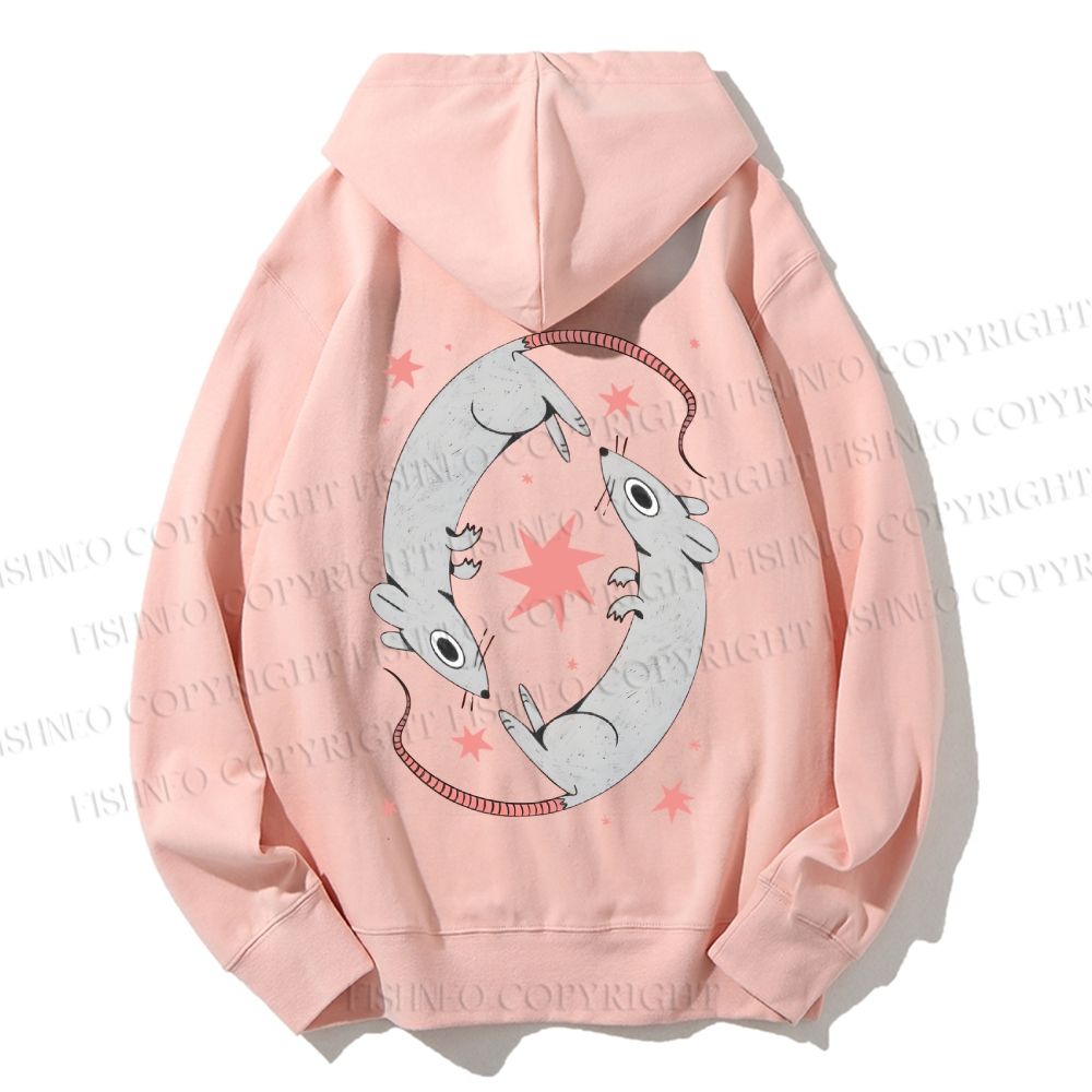 Unisex Casual Cotton Rats With Star Printed Hoodie