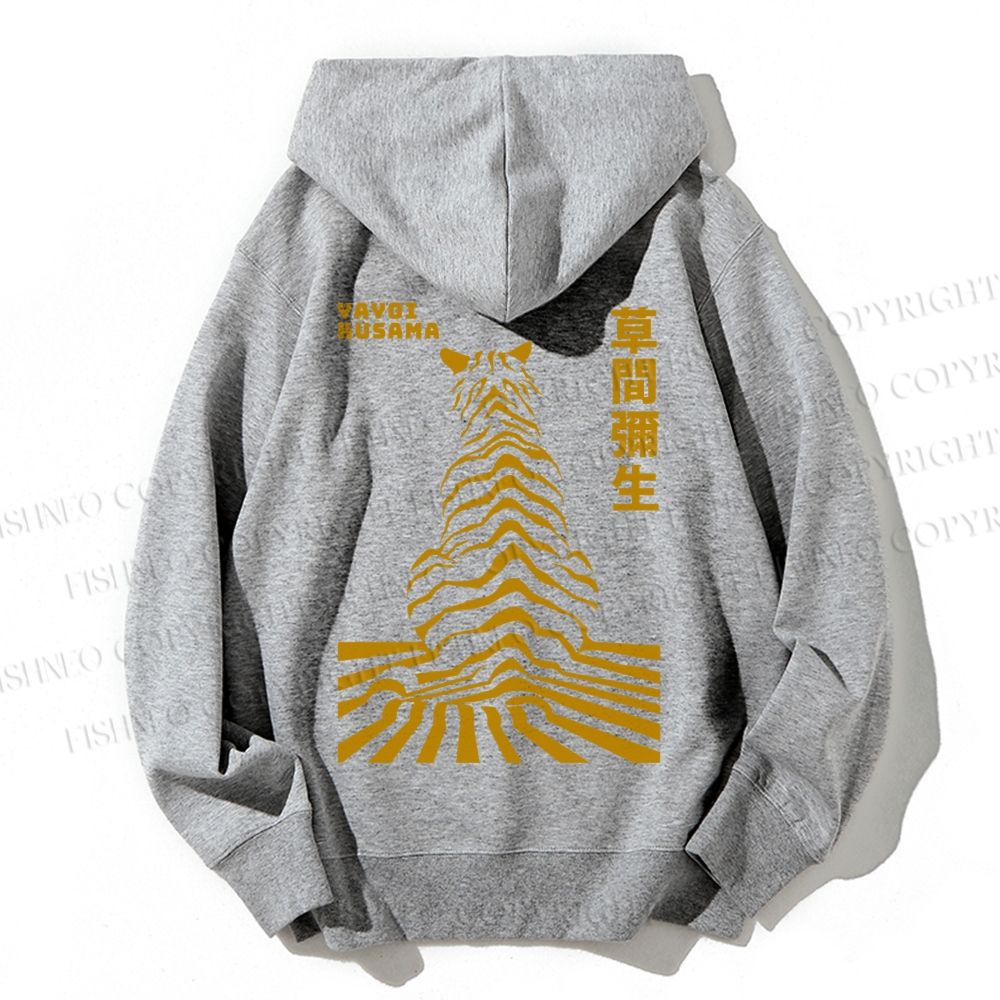 Unisex Casual Cotton Japanese Yayoi Kusama Panther Printed Hoodie
