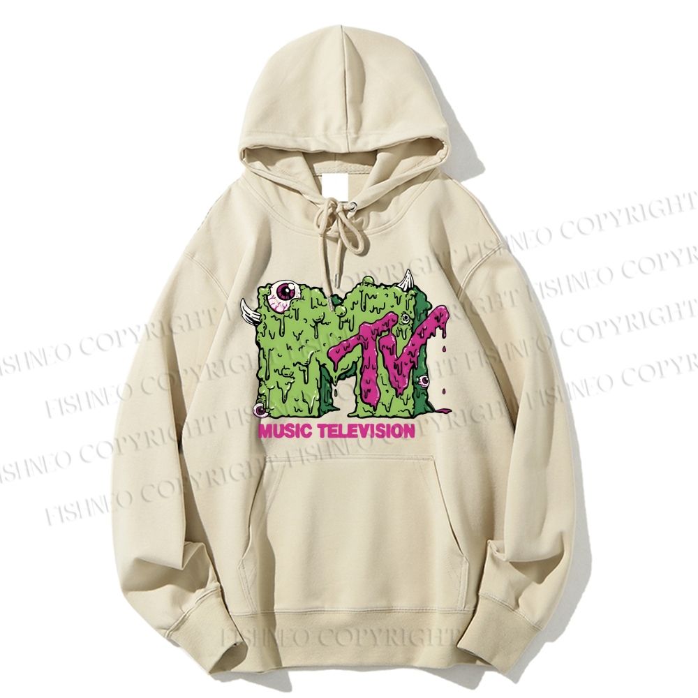 Unisex Casual Cotton MUSIC TELEVISION Monster Printed Hoodie
