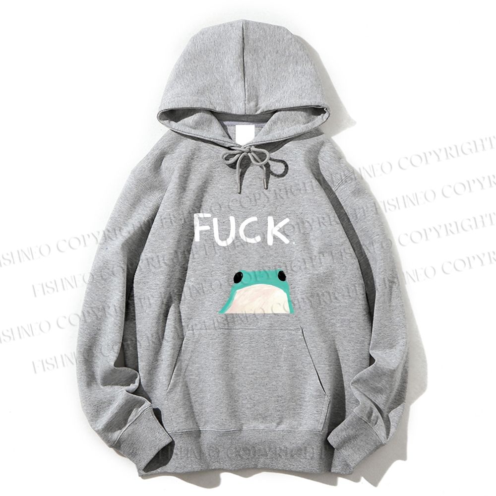 Unisex Casual Cotton Fuck Frog Printed Hoodie