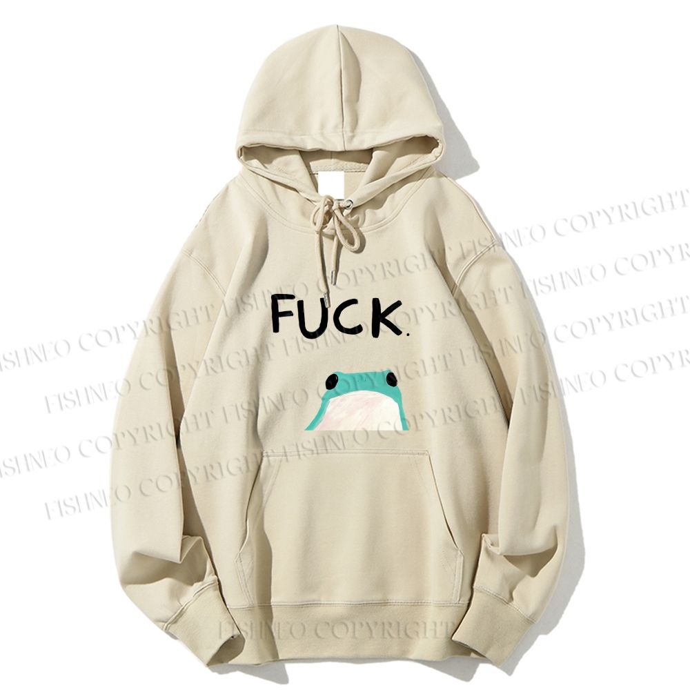 Unisex Casual Cotton Fuck Frog Printed Hoodie